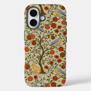 Coque Pour iPhone 16 Conception de pommiers bruns avec des pommes orang