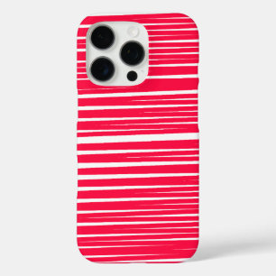 Coques iPhone 16 Pro Conception de rayures en rouge et blanc