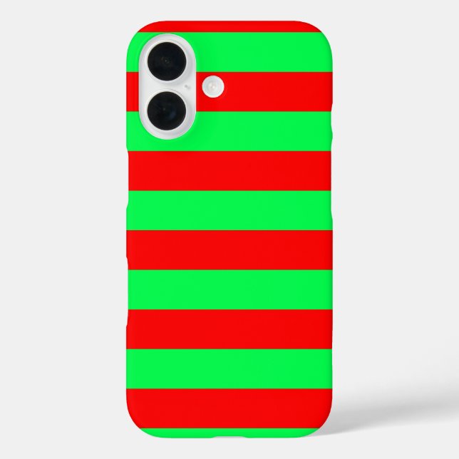 Coques Case-Mate iPhone Conception de rayures rouges et vertes (Verso)