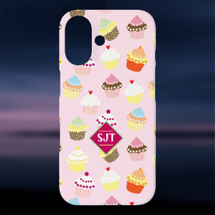 Coque Pour iPhone 16 Conception de thème de boulangerie de Cup Cakes.