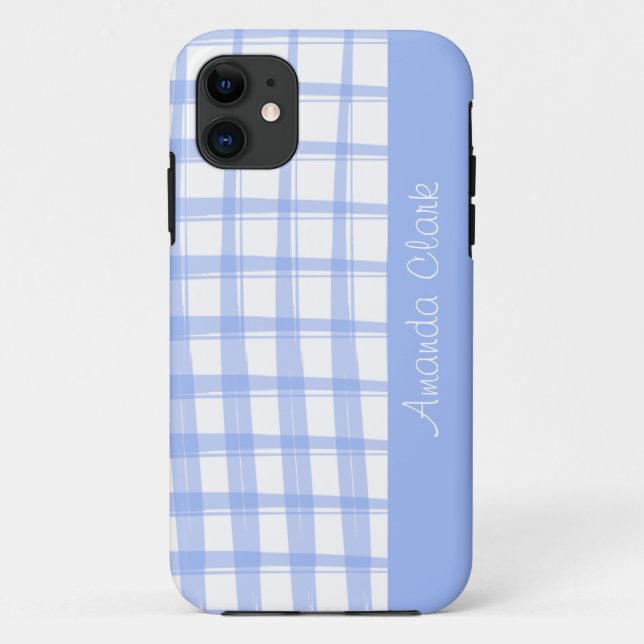 Coques Case-Mate iPhone Conception de treillis bleu simplement moderne (Dos)