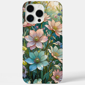 Coques iPhone 16 Pro Max Conception de verre floral