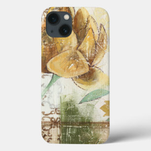 Etui iPhone 13 Conception décorative de fresque avec la fleur de