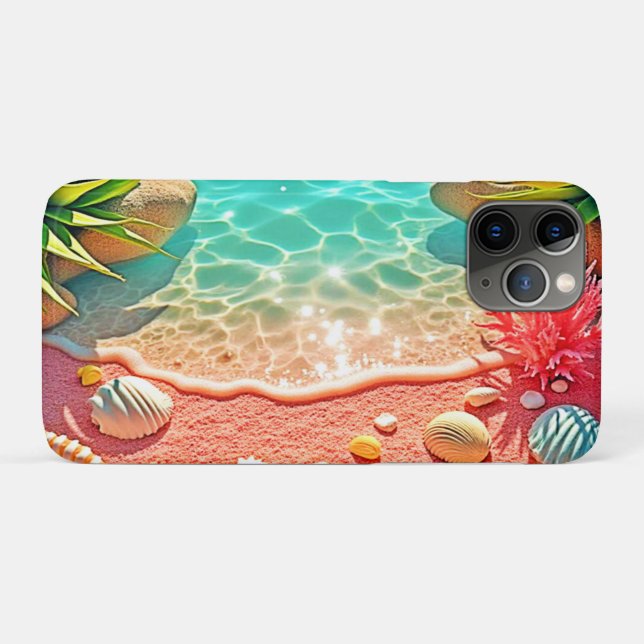 Coques Case-Mate iPhone Conception des coquilles de plage baisées au solei (Dos (Horizontal))