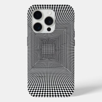 Coque iPhone 15 Pro Conception d'illusion optique noir et blanc