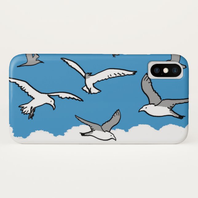 Coques Case-Mate iPhone Conception d'oiseaux volants élevés (Dos (Horizontal))