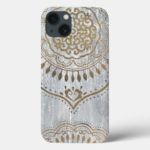 Etui iPhone 13 Conception d'or de mandala