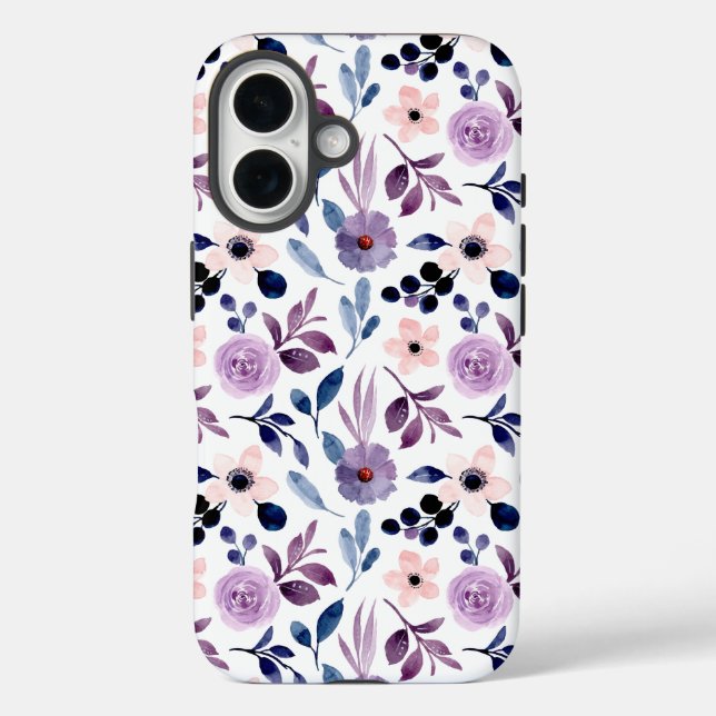 Coques Case-Mate iPhone Conception florale délicate avec feuilles de lavan (Verso)