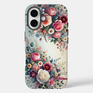 Coque Pour iPhone 16 Conception florale Max Smart Phone boîtier robuste