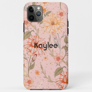 Case-Mate iPhone Case Conception florale vintage pêche paillettes fausse