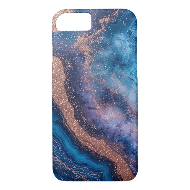 Coques Case-Mate iPhone Conception Géode Abstraite Avec Accents Or Rose (Dos)