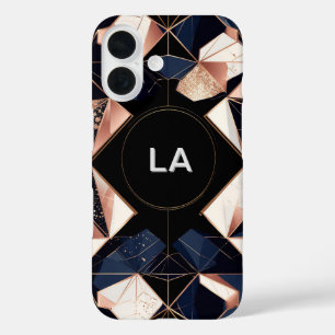 Coque Pour iPhone 16 Conception Géométrique Abstraite avec Paillettes D