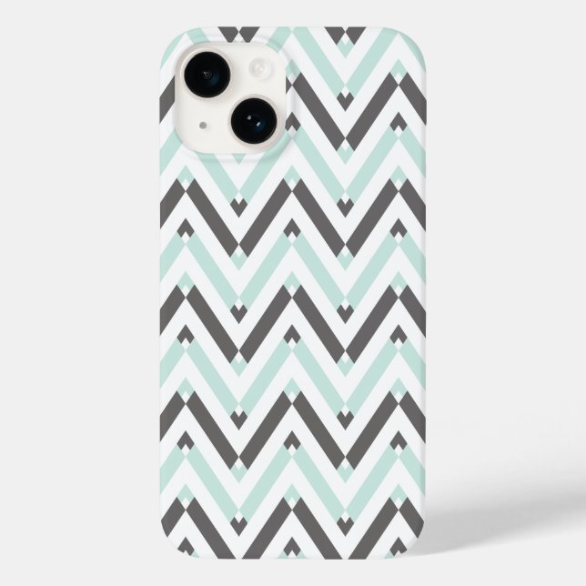 Coques Case-Mate iPhone Conception géométrique Chevron blanc de menthe mod (Verso)