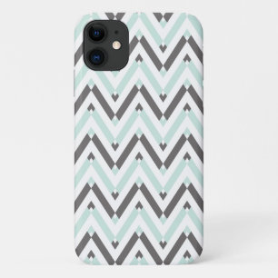 Case-Mate iPhone Case Conception géométrique Chevron gris-blanc de menth