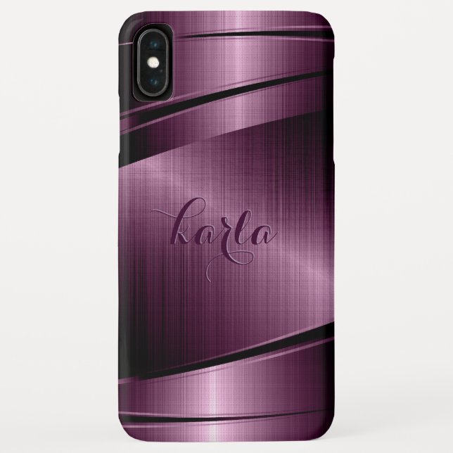 Coques Case-Mate iPhone Conception géométrique en métal rouge-bordeaux (Dos)