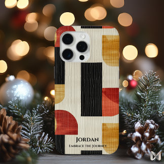 Coque iPhone 15 Pro Max Conception géométrique motrice moderne et terre, a