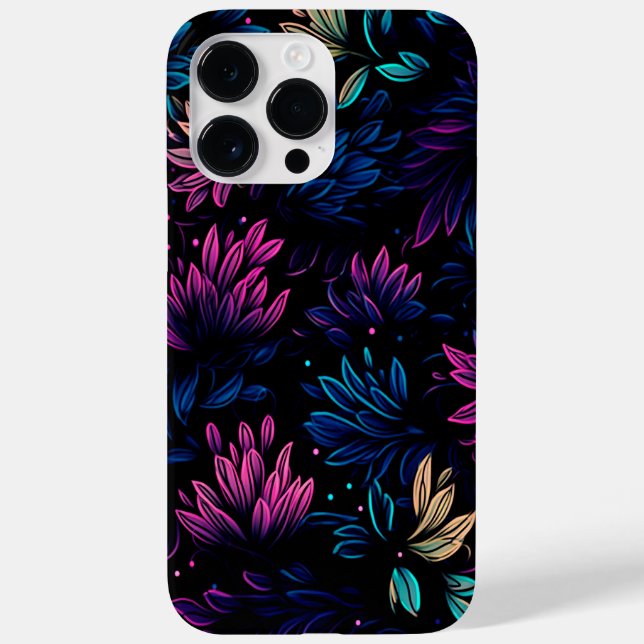 COQUES Case-Mate iPhone CONCEPTION LUMINEUSE DE FLEURS MINUIT (Verso)