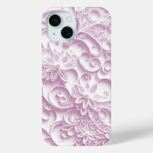 Coque Pour iPhone 15 Conception marguerite en papier rose