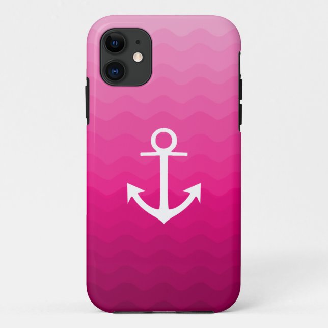 Coques Case-Mate iPhone Conception nautique de motif d'Ancre onduleuse de (Dos)