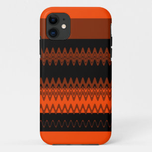 Etui iPhone Case-Mate Conception noire orange d'art de rayures de zigzag
