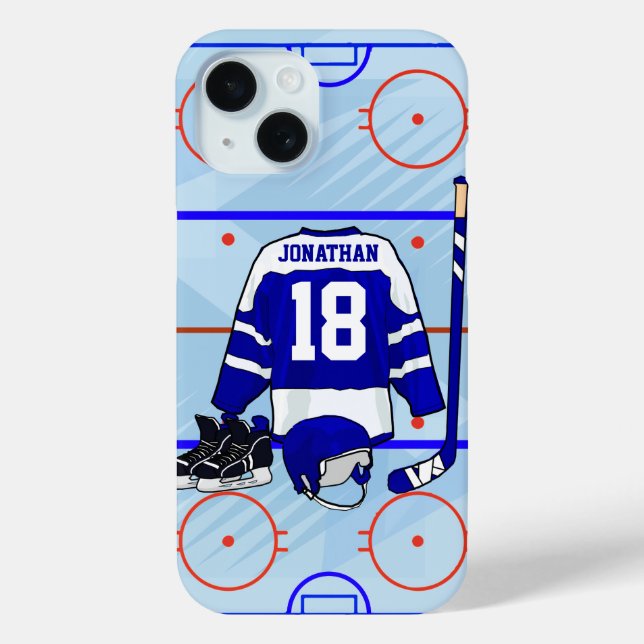 Coques Case-Mate iPhone Conception personnalisée de hockey sur glace (Verso)