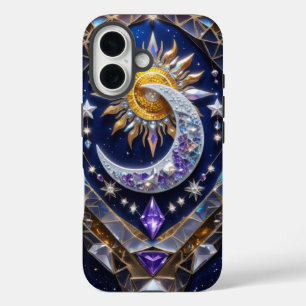 Coque Pour iPhone 16 Conception radiante du soleil céleste et de la lun