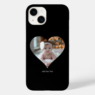 Coque Pour iPhone 14 Concevez votre propre photo en forme de coeur uniq