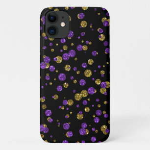 Case-Mate iPhone Case Confetti de Parties scintillant en or violet sur b