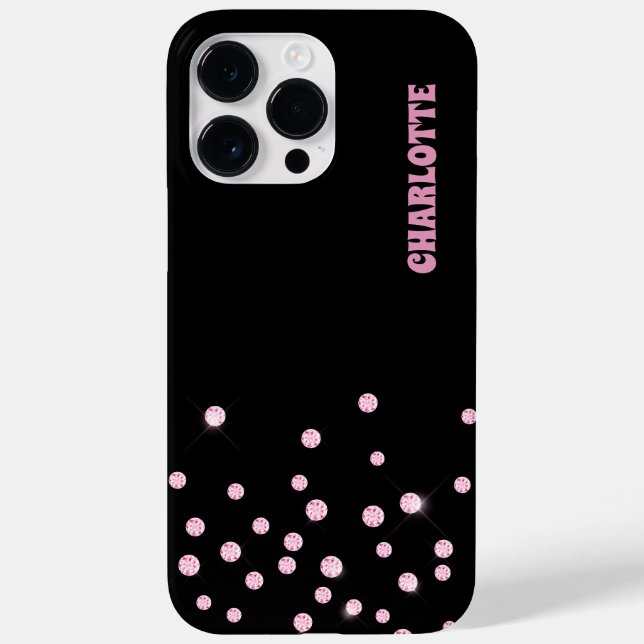 Coques Case-Mate iPhone Confetti en diamant rose (Verso)