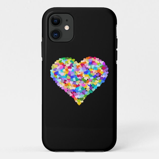 Coques Case-Mate iPhone Confettis de coeurs d'arc-en-ciel (Dos)