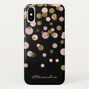 Case-Mate iPhone Case Confettis noirs et roses décorés d'un monogramme