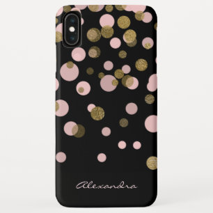 Case-Mate iPhone Case Confettis noirs et roses décorés d'un monogramme