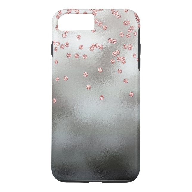 Coques Case-Mate iPhone Confettis roses de parties scintillantes d'or sur (Dos)