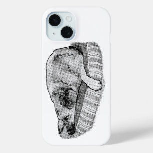 Coque Pour iPhone 15 Confort Classique, Chien au Lit Relaxe