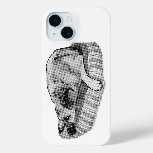 Coques Case-Mate iPhone Confort Classique, Chien au Lit Relaxe (Verso)