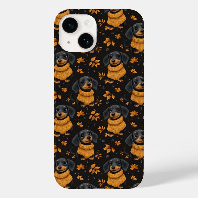 Coques Case-Mate iPhone Confortable Dachshund Automne Motif - Amoureux de  (Verso)