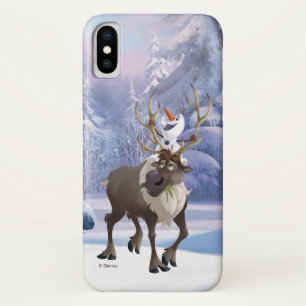 Coque iPhone X congelé  Olaf assis sur Sven