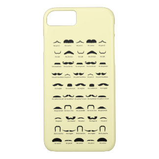 Coque iPhone 7 Connais ta moustache ? Jaune