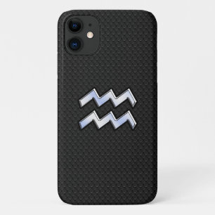 Coque iPhone 11 Connexion moderne Silver Aquarius Zodiac Snake