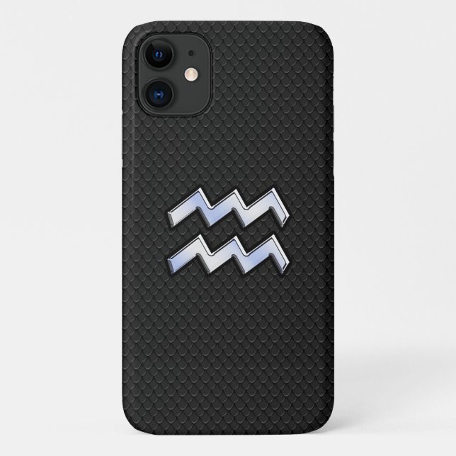 Coques Case-Mate iPhone Connexion moderne Silver Aquarius Zodiac Snake (Dos)