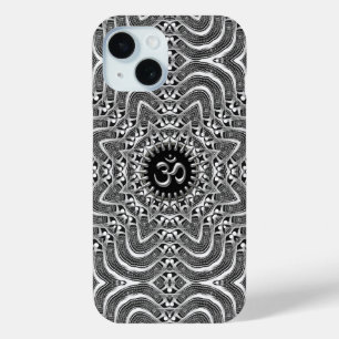 Coque Pour iPhone 15 Connexion spirituelle Om Argent