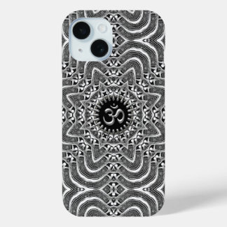 Coque Pour iPhone 15 Connexion spirituelle Om Argent