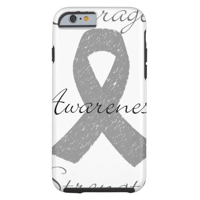 Coques Case-Mate iPhone Conscience grise de cancer du cerveau de ruban (Dos)