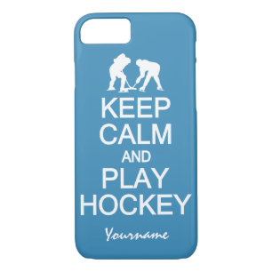 Coques Pour iPhone Conserver le calme et jouer Hockey des boîtiers de