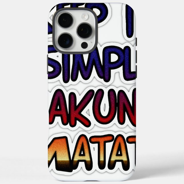 Coques Case-Mate iPhone Conserver Simple Hakuna Matata Art Print (Verso)