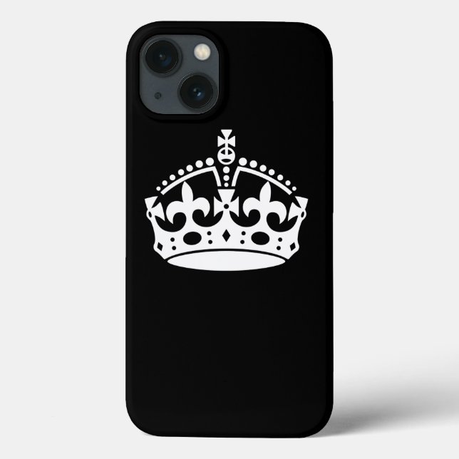 Coques Case-Mate iPhone CONSERVEZ CALM CROWN sur la Personnaliser noire Ce (Verso)
