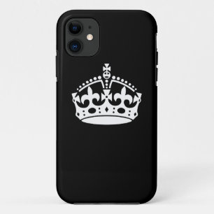 Coques Pour iPhone CONSERVEZ CALM CROWN sur la Personnaliser noire Ce