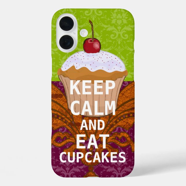 Coques Case-Mate iPhone CONSERVEZ CALME ET Mangez Cupcakes-changer la prun (Verso)
