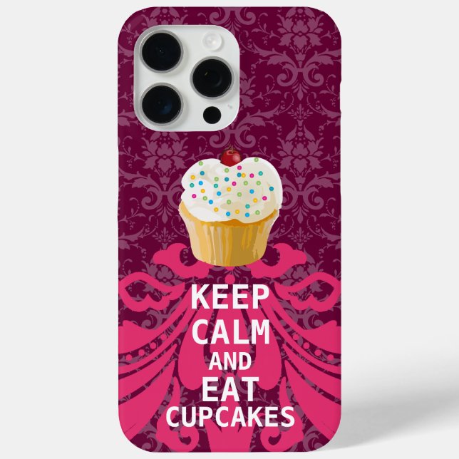 Coques Case-Mate iPhone CONSERVEZ CALME ET Mangez Cupcakes-changer la prun (Verso)
