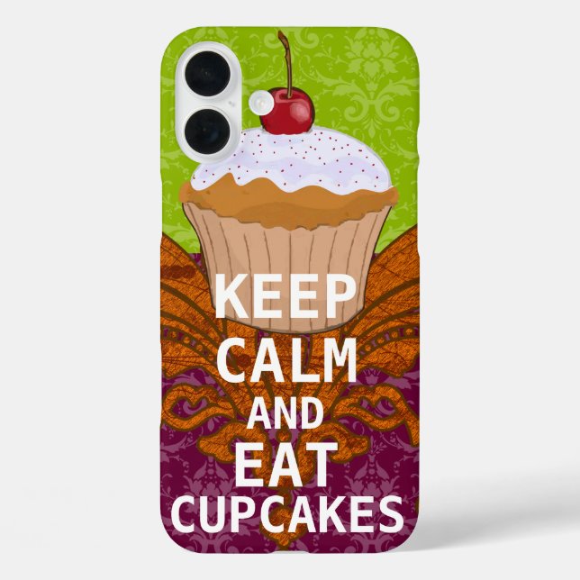 Coques Case-Mate iPhone CONSERVEZ CALME ET Mangez Cupcakes-changer la prun (Verso)